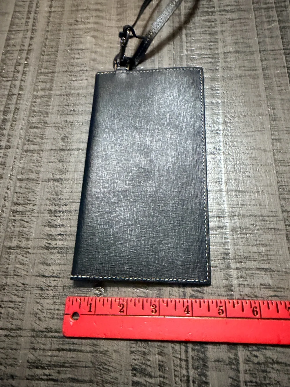 Dooney & Bourke Black Envelope Wristlet Wallet with Gold Accent